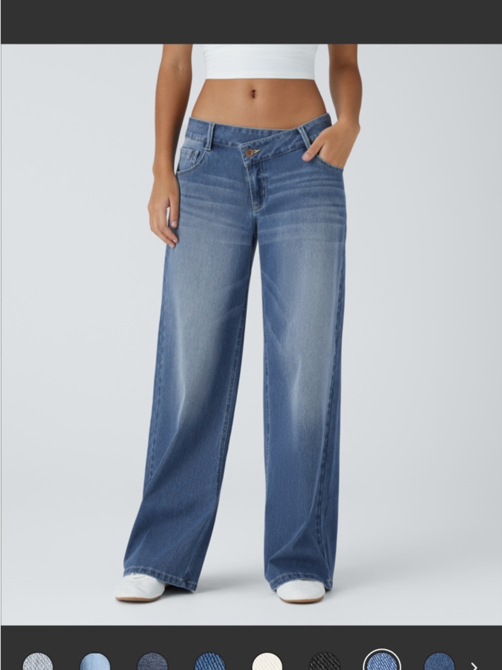 HALARA Relaxed Wide-Leg Jeans in Blue Wash